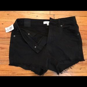 Aritzia Black jean high waisted cut off shorts